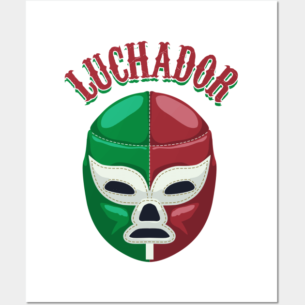 Luchador - mexican masked wrestler Wall Art by verde